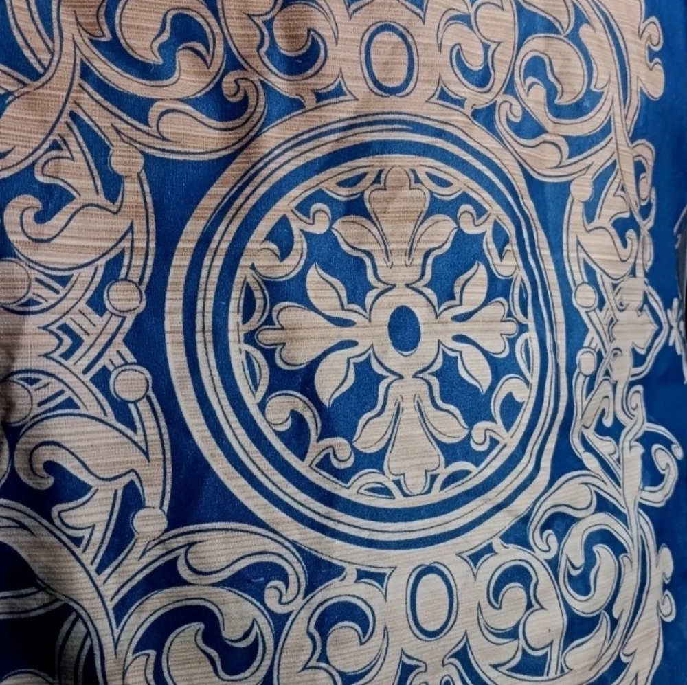 Royal Blue with Arabesque Designs Duvet Queen Cover with Zipper - Custom Made